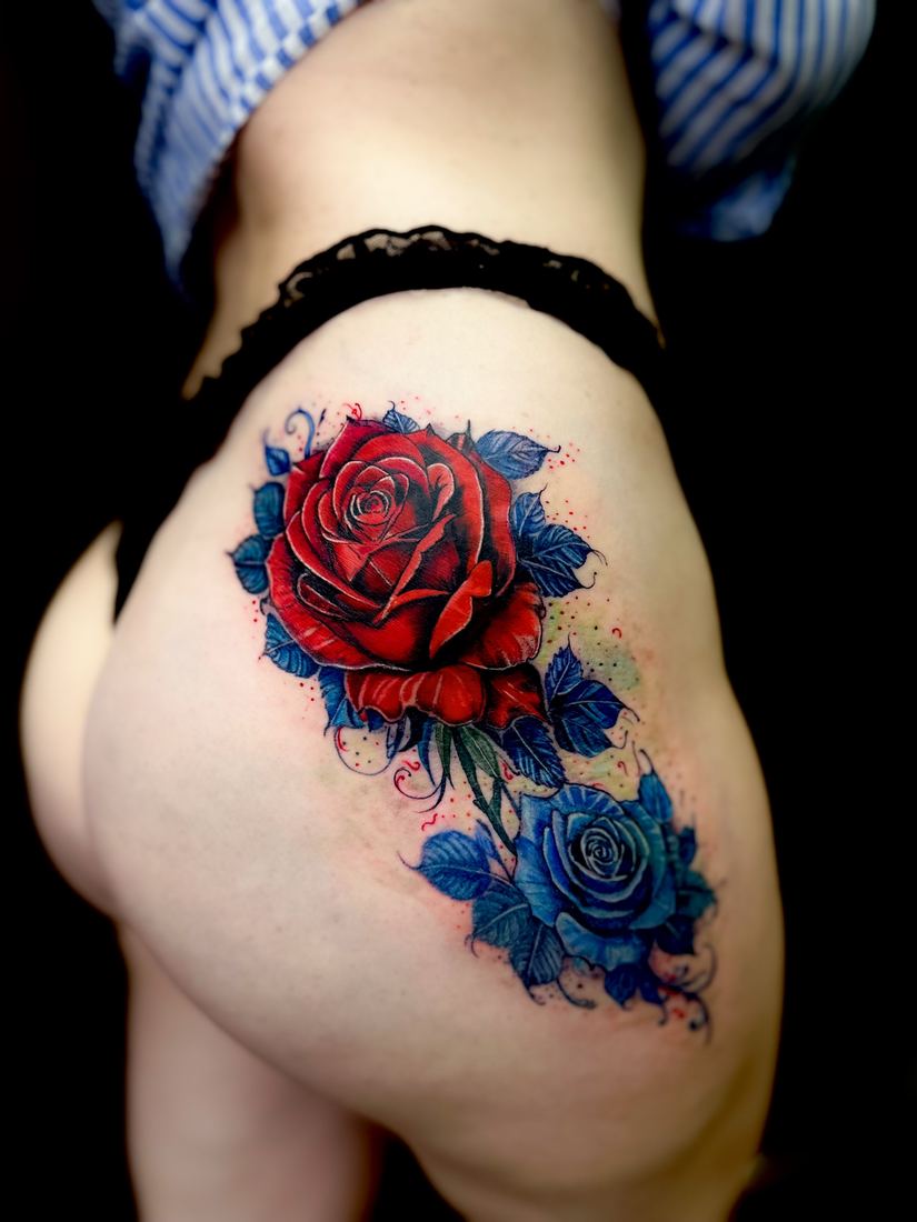 Colour roses on the hip