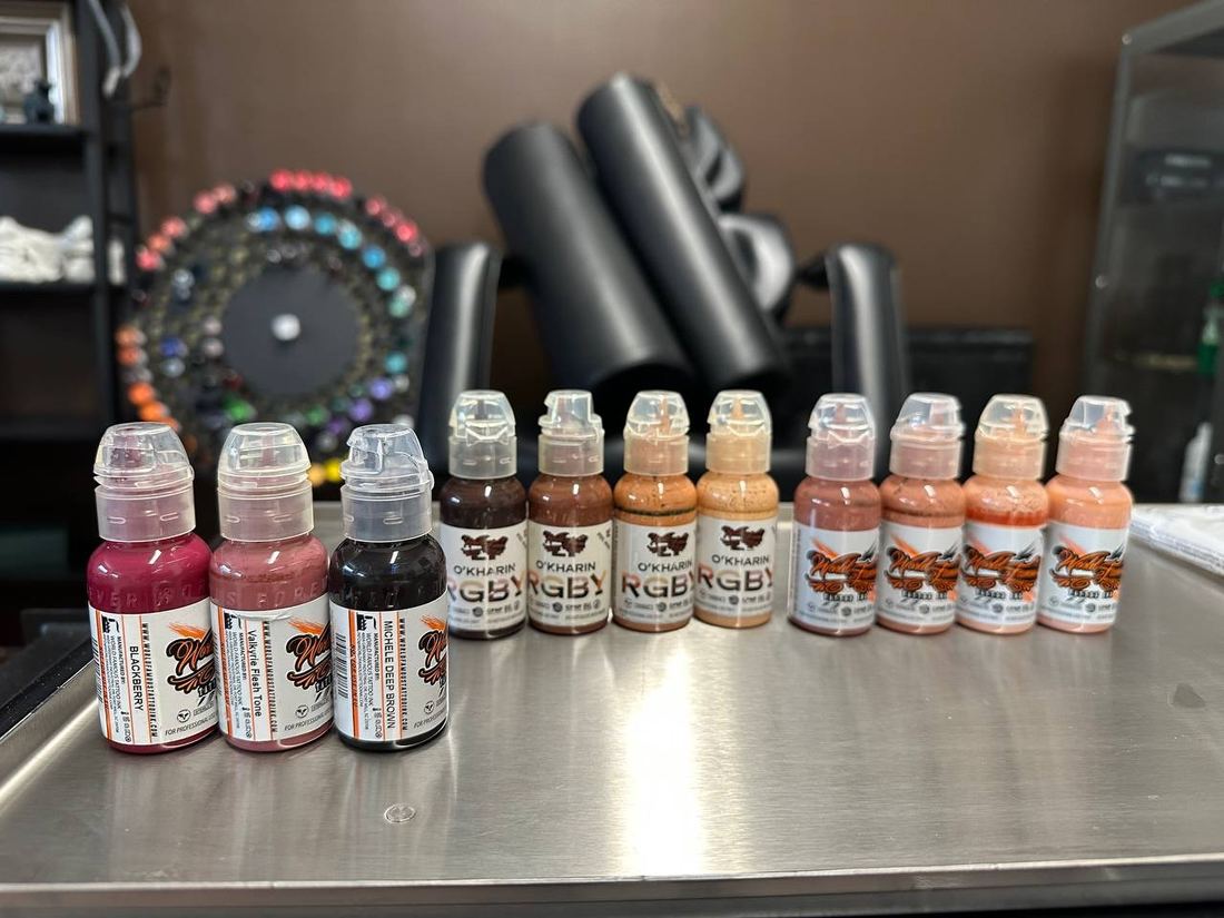 Skin tone tattoo inks